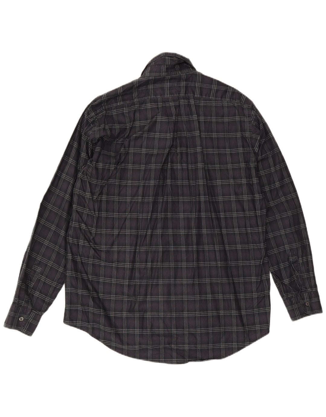 Camisa Hombre Trussardi 2XL Algodón Cuadros Gris
