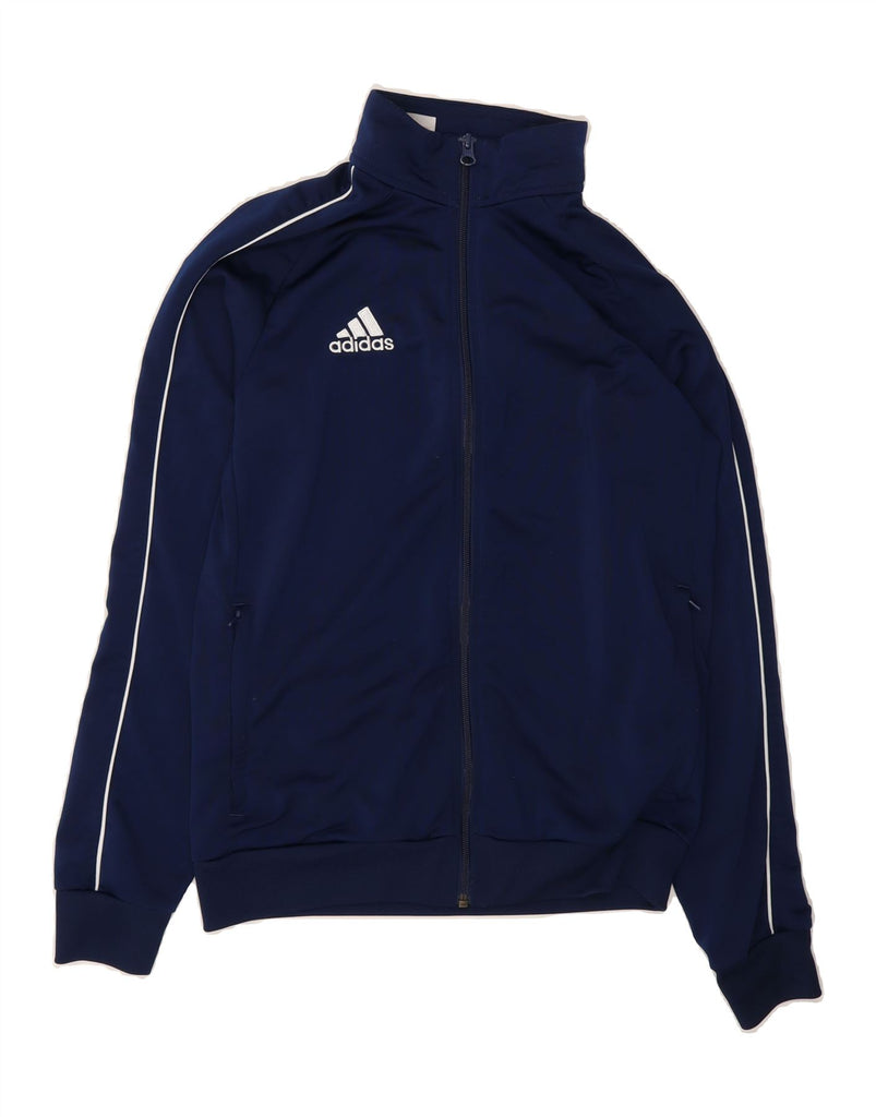 ADIDAS Boys Tracksuit Top Jacket 13-14 Years Navy Blue Polyester Vintage Adidas and Second-Hand Adidas from Messina Hembry 