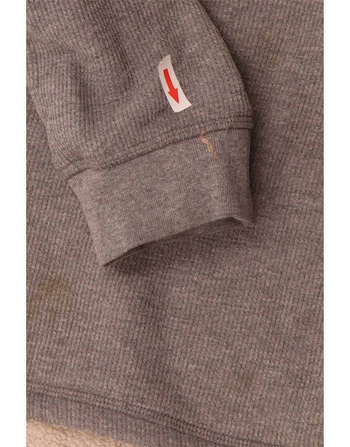 Lee - Sudadera con cuello y botones para hombre, talla pequeña, algodón gris