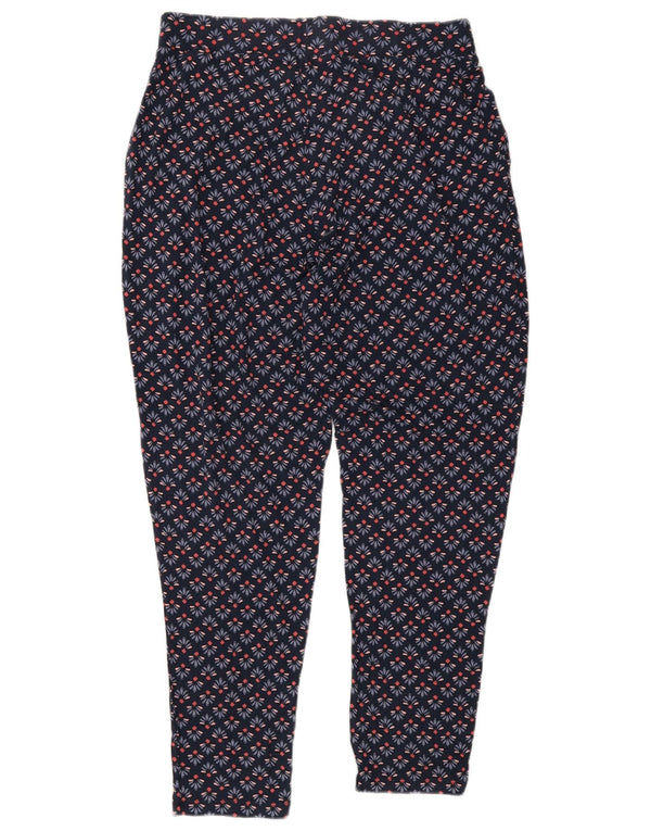 Marks & Spencer Pantalones ajustados para mujer UK 12 Medium W30 L30 Azul marino Floral