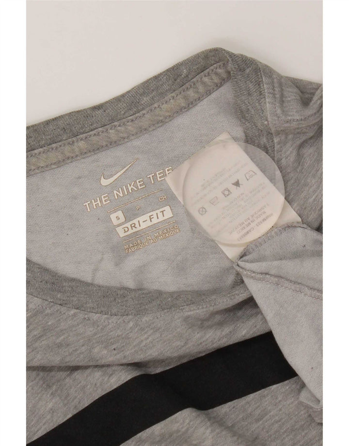 Nike Dri Fit Graphic Camiseta para hombre, talla pequeña, algodón gris