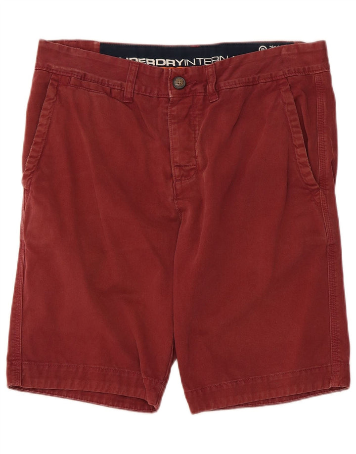 Superdry Pantalones cortos chinos para hombre Small W32 Algodón granate