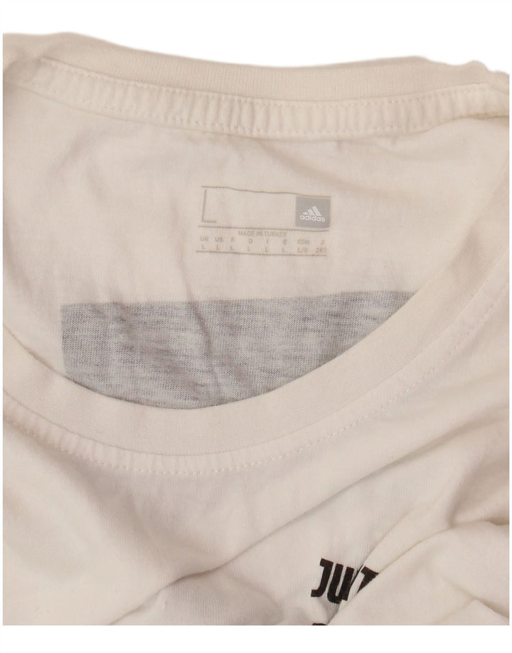 ADIDAS Camiseta gráfica Juventus para hombre, talla grande, color blanco roto