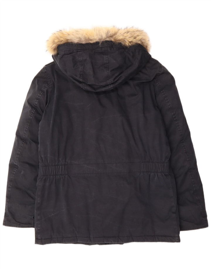 Holubar Parka con capucha para hombre UK 42 XL Poliéster azul marino