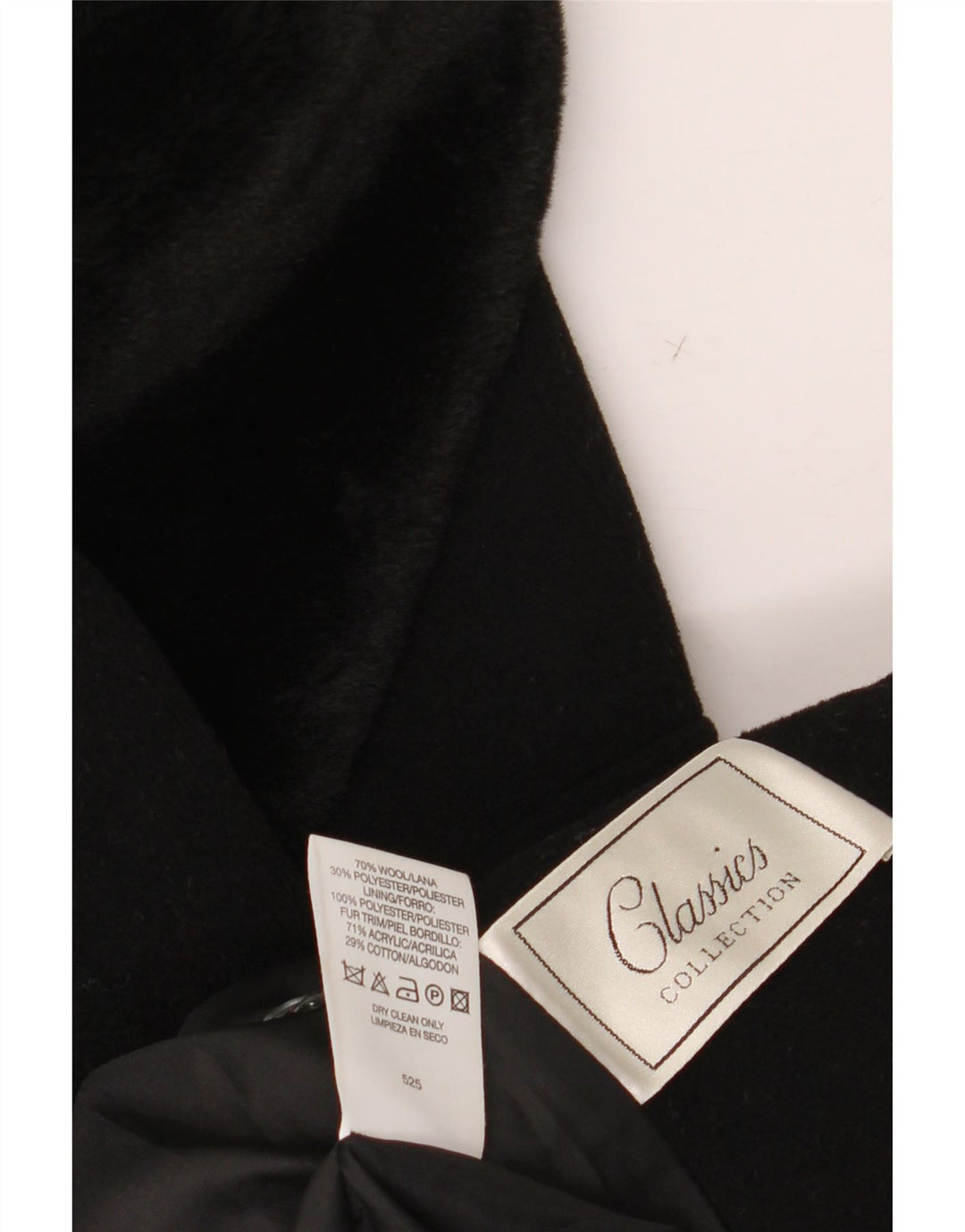 St. Bernard Abrigo cruzado para mujer UK 44 Lana negra grande