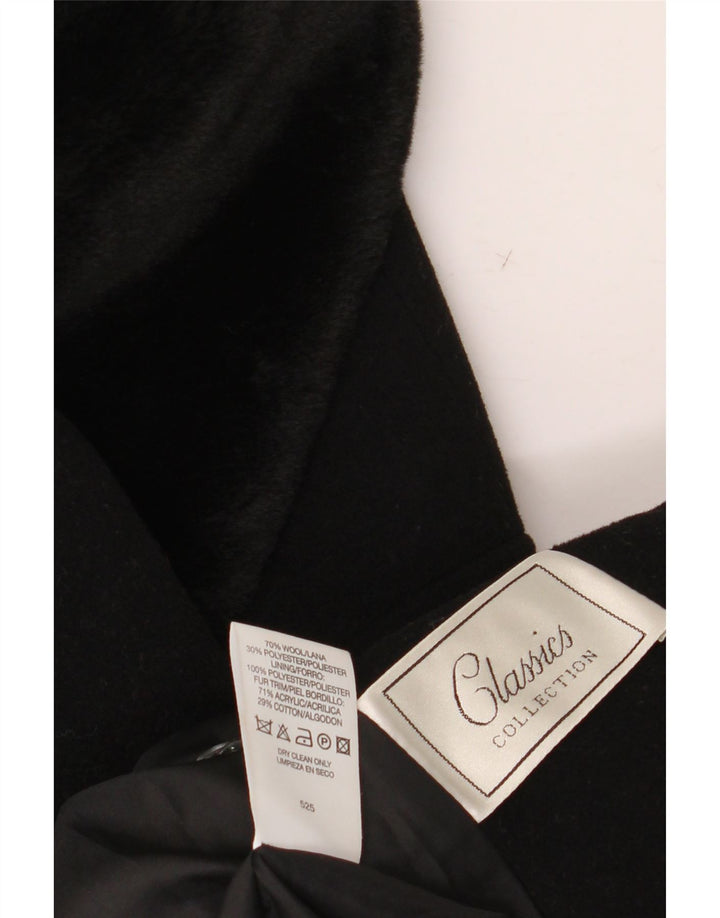 St. Bernard Abrigo cruzado para mujer UK 44 Lana negra grande