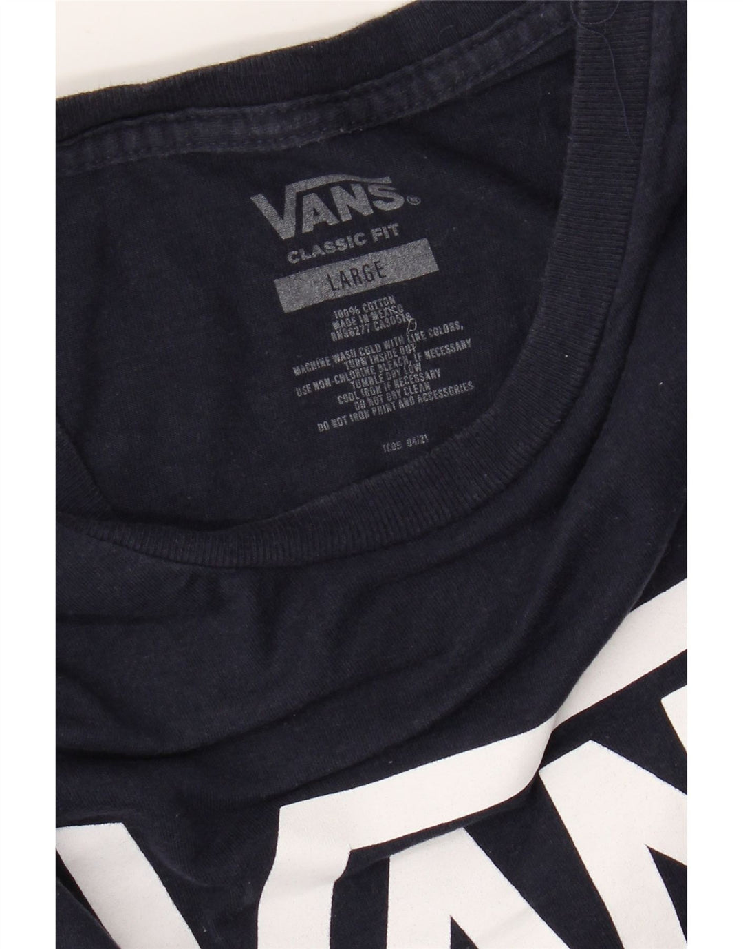 VANS Camiseta gráfica de ajuste clásico para hombre Top grande de algodón azul marino