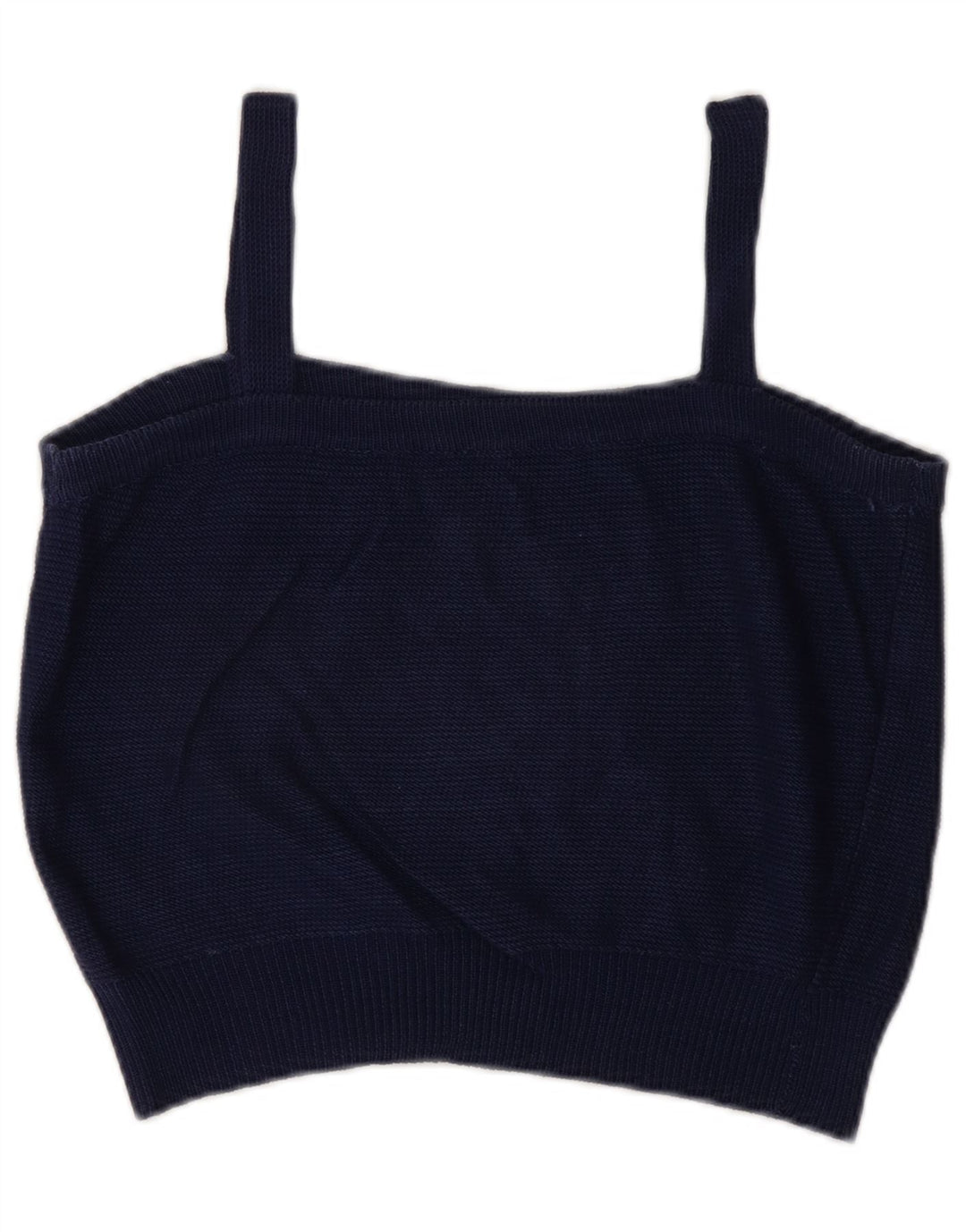 Vintage mujer crop Cami Top Reino Unido 14 azul marino medio