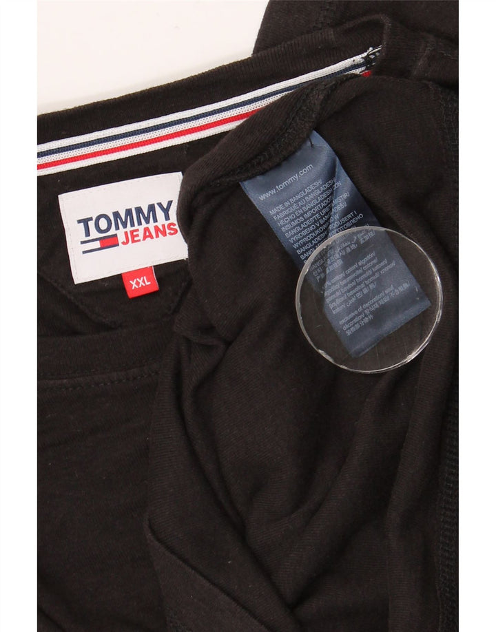 TOMMY HILFIGER Camiseta de manga larga para hombre 2XL Algodón negro
