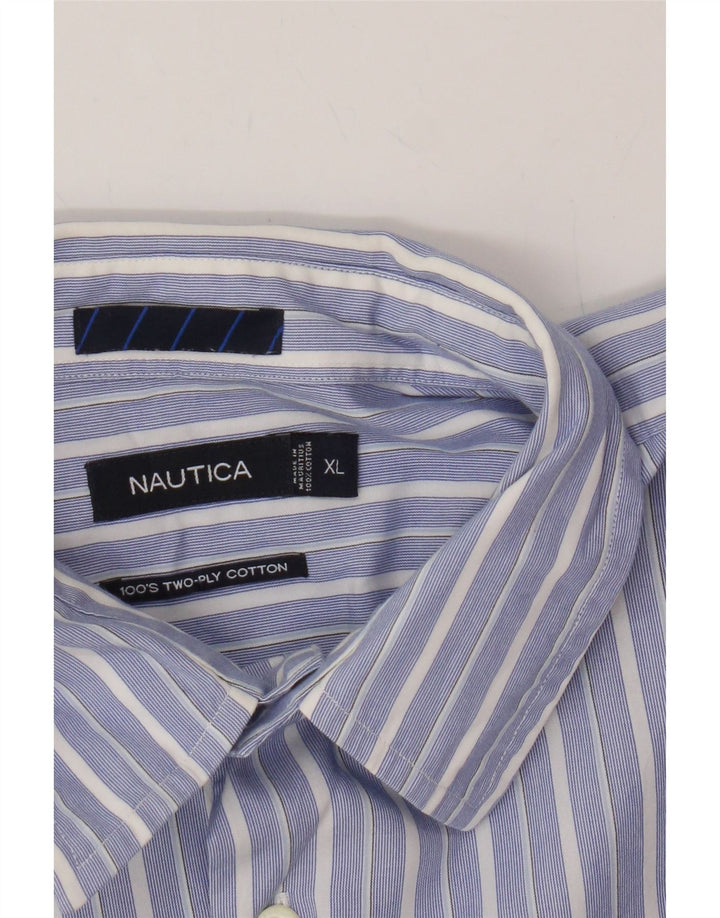 NAUTICA Mens Shirt XL Blue Striped Cotton Vintage Nautica and Second-Hand Nautica from Messina Hembry 