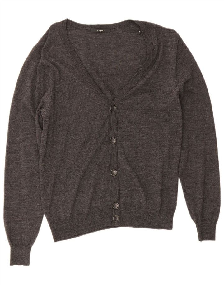 Z ZEGNA Suéter tipo cárdigan para mujer US 6 Lana gris medio