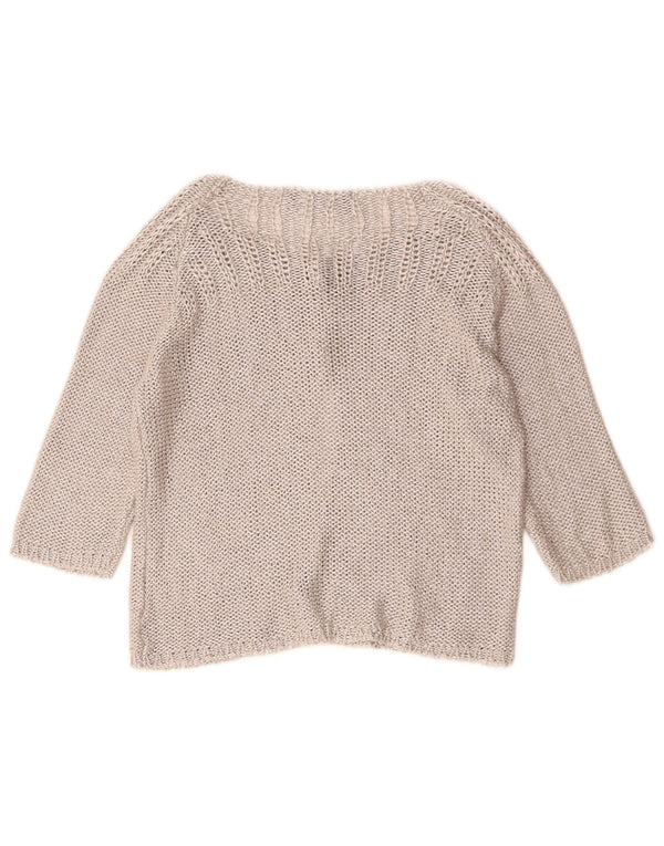 ZARA Mujer Cárdigan Manga 3/4 Suéter UK 42 Gris Medio