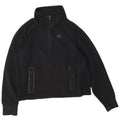 Nike Mujer Oversize Crop Zip Neck Sudadera Jumper UK 10 Small Negro