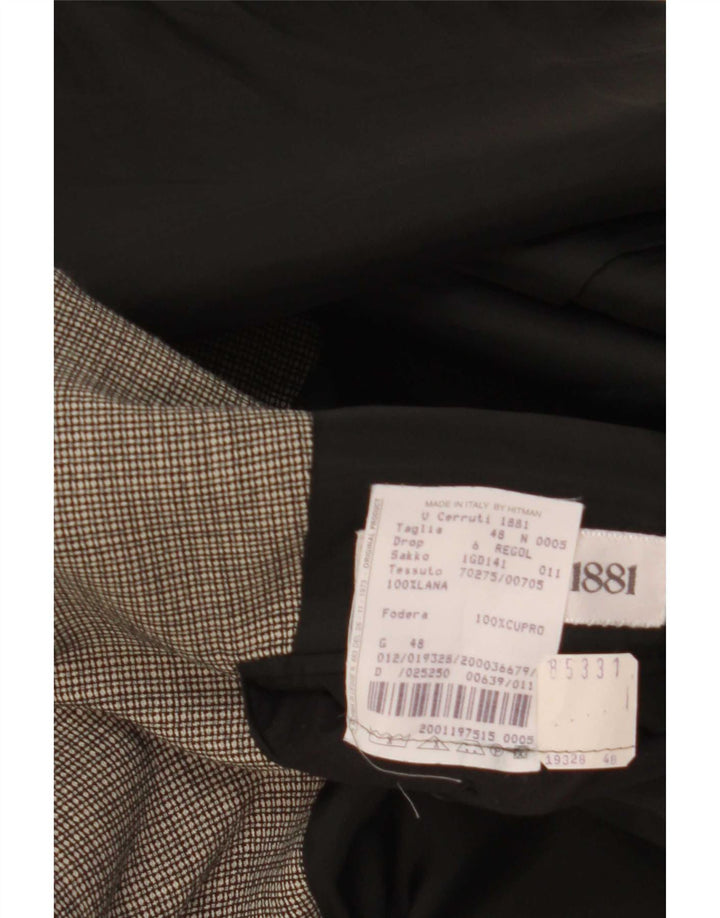 Cerruti 1881 Chaqueta tipo blazer de 3 botones para hombre IT 48 Lana a cuadros gris medio