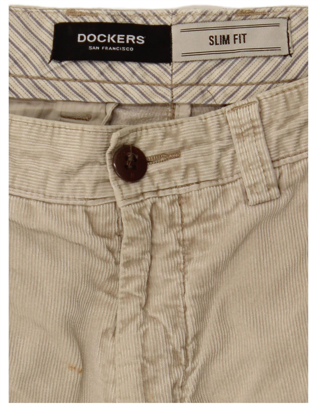 DOCKERS Pantalón recto de pana para hombre W30 L32 Beige