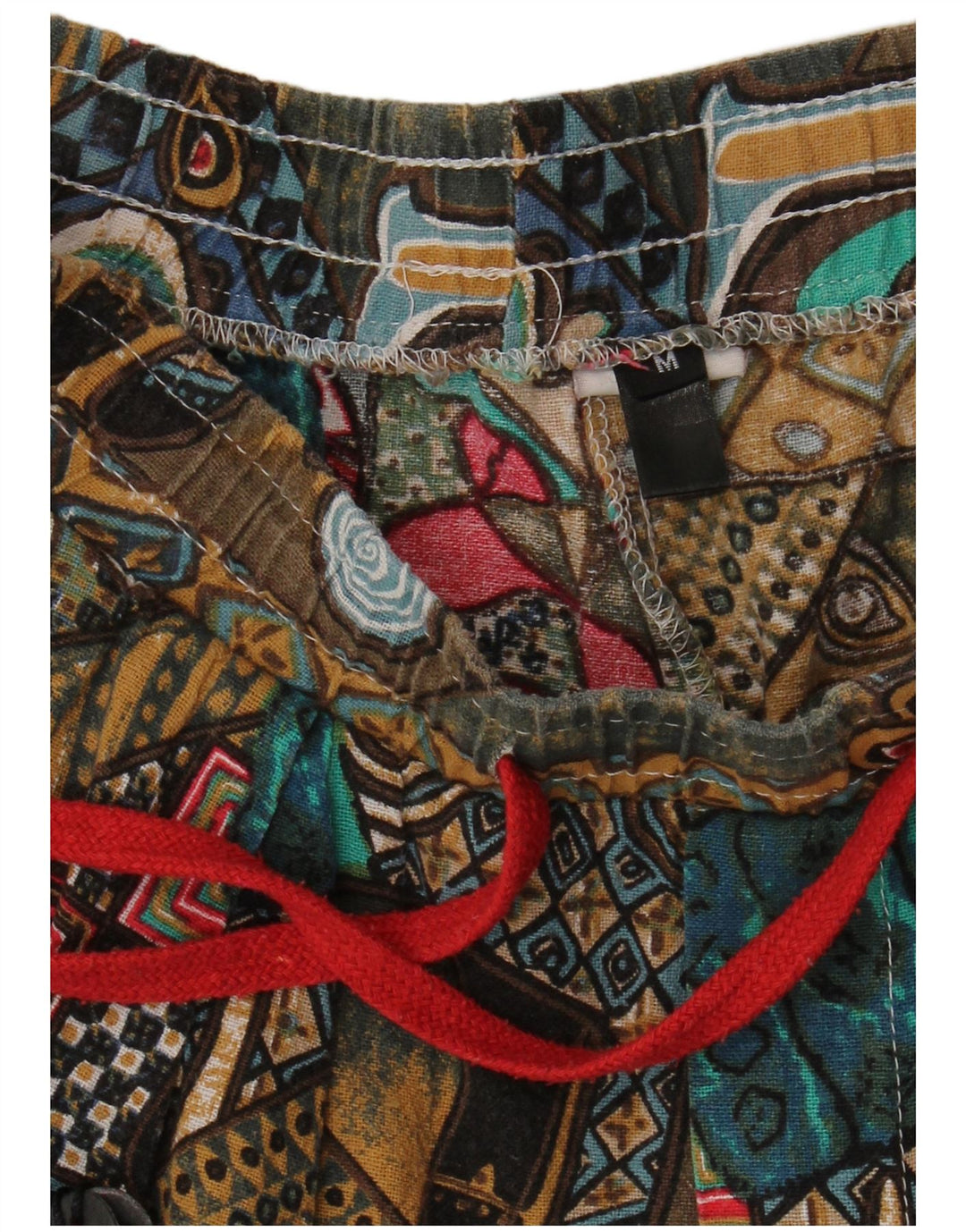 Pantalones vintage para mujer con patrón abstracto mediano W30 L25 multicolor