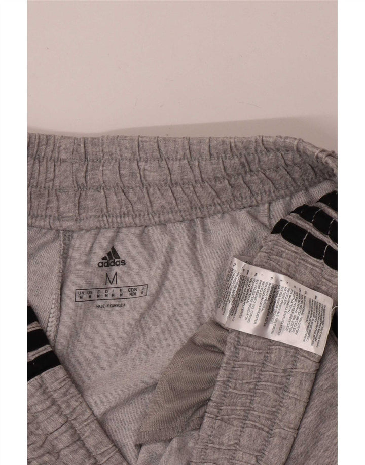 Pantalones cortos deportivos Adidas para hombre de algodón gris medio