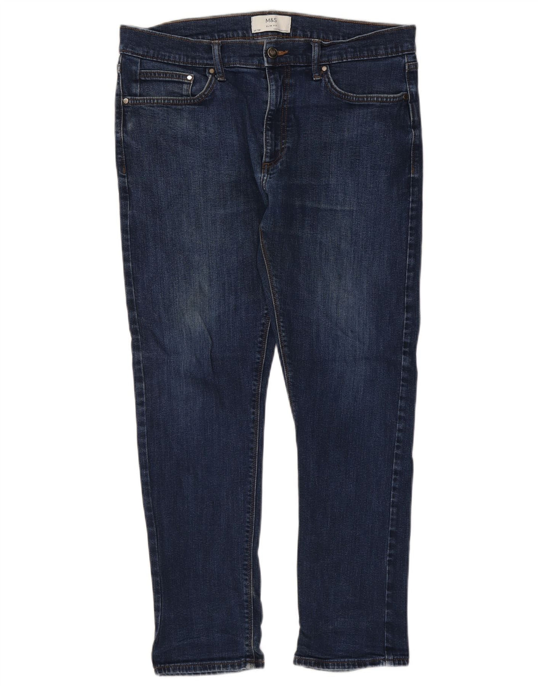 Marks & Spencer Jeans ajustados para hombre W34 L29 Algodón azul