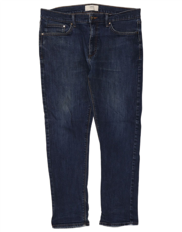 Marks & Spencer Jeans ajustados para hombre W34 L29 Algodón azul