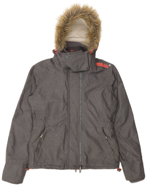 Superdry Chaqueta cortavientos con capucha para mujer UK 46 Large Grey Nylon