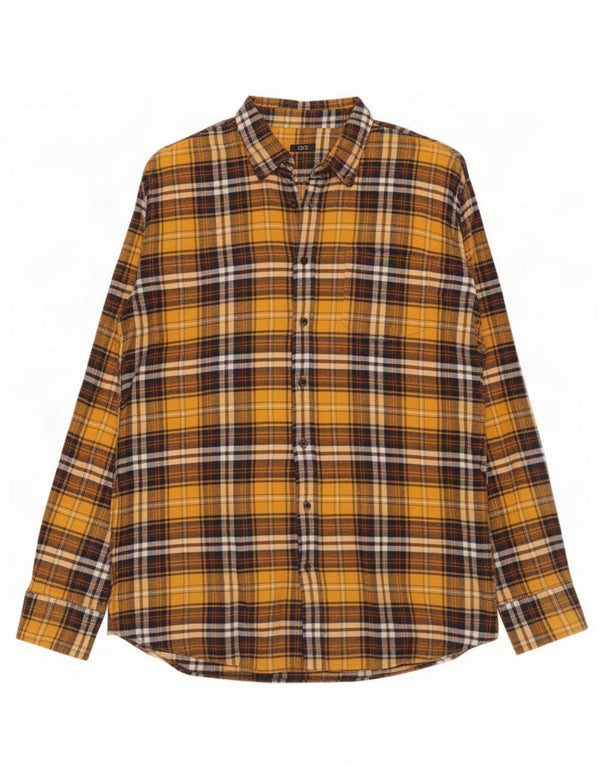 OVS Mens Flannel Shirt 2XL Yellow Check