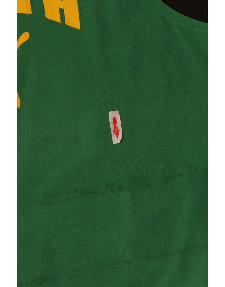 Puma Camiseta sin mangas con gráfico en bloques de color verde medio