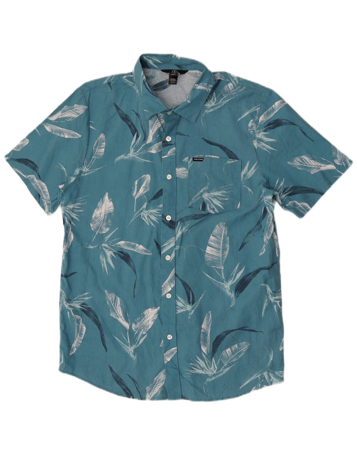 Camisa Volcom Hombre de manga corta de algodón floral azul medio
