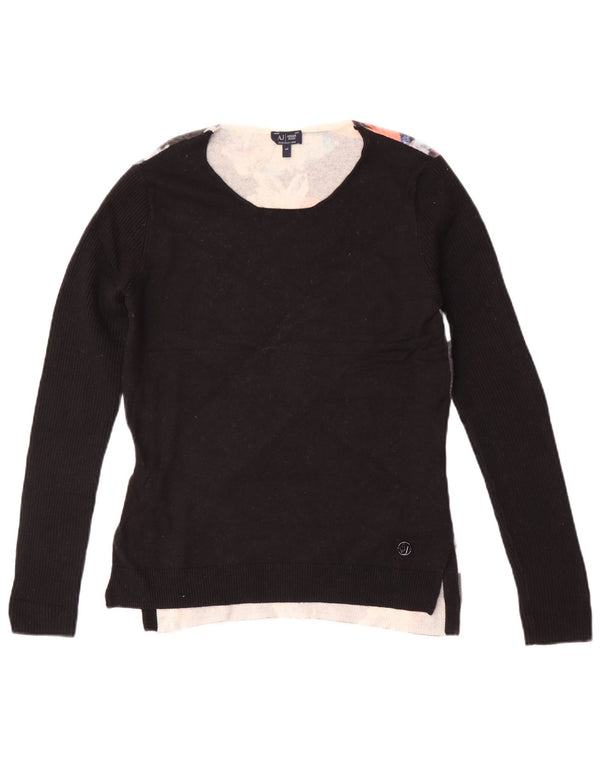 Emporio Armani Jersey con cuello barco para mujer IT 44 Medium Black Floral