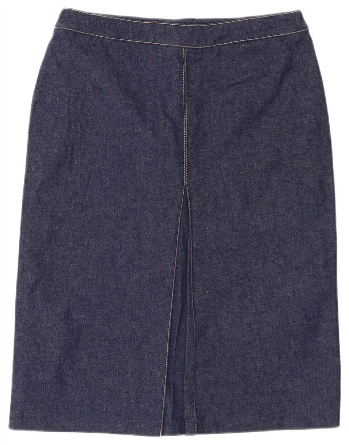 CALLE. BERNARD Falda vaquera de cintura alta para mujer UK 12 Medium W26 Azul marino