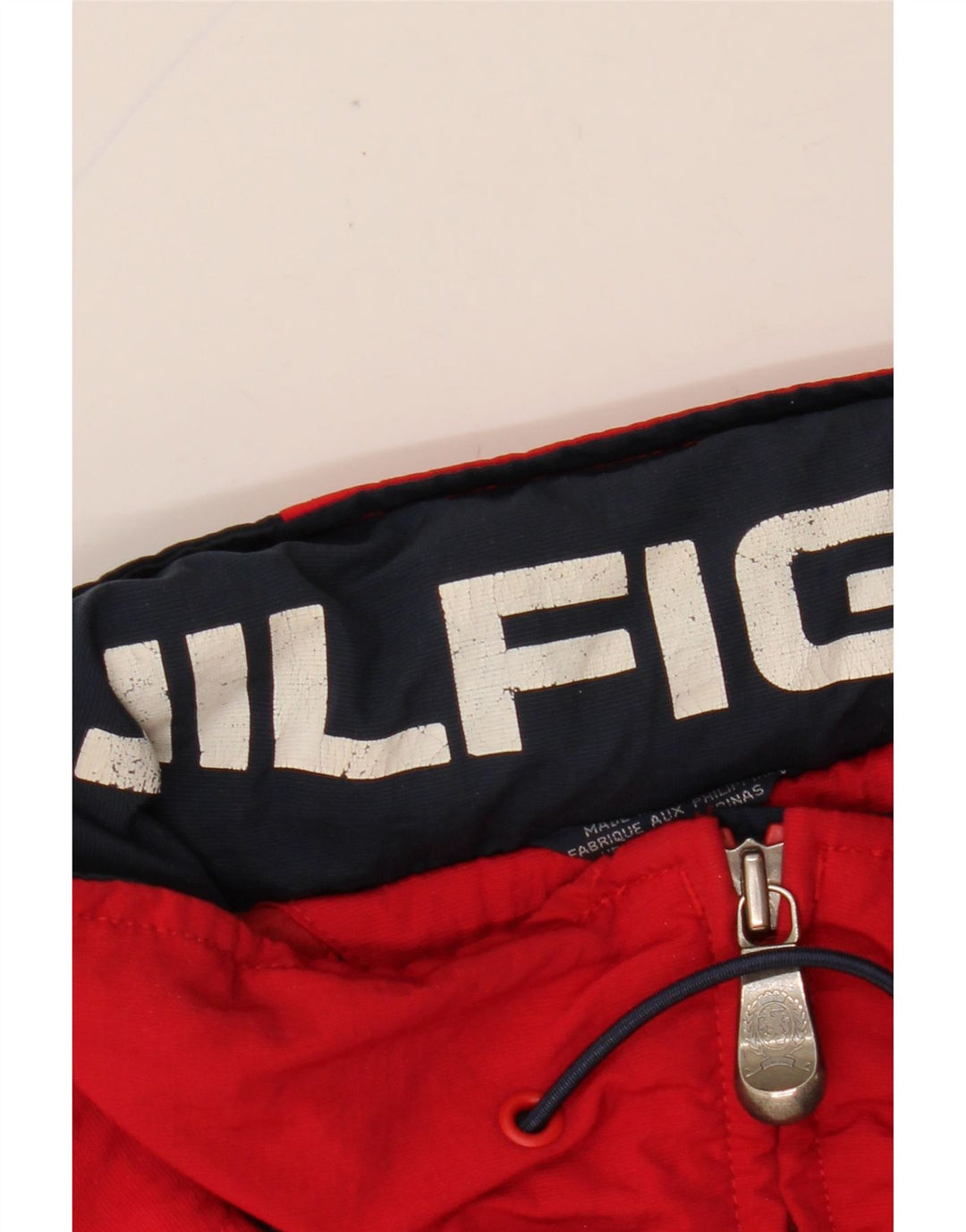 Tommy Hilfiger Chaqueta impermeable con capucha para hombre UK 40 Large Red Colourblock Nylon