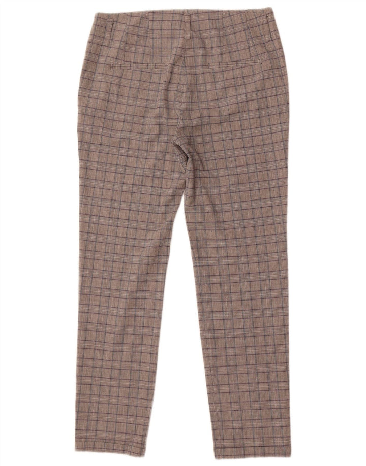 Zara Mujer Pantalones Chinos Slim Small W26 L27 Cuadros Grises