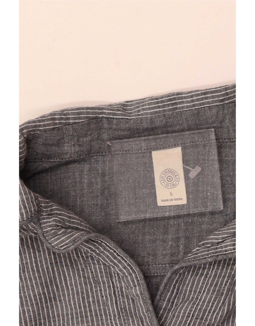 Levi's Vestido camisero tipo jersey para mujer Reino Unido 46 Grande Gris Algodón a rayas
