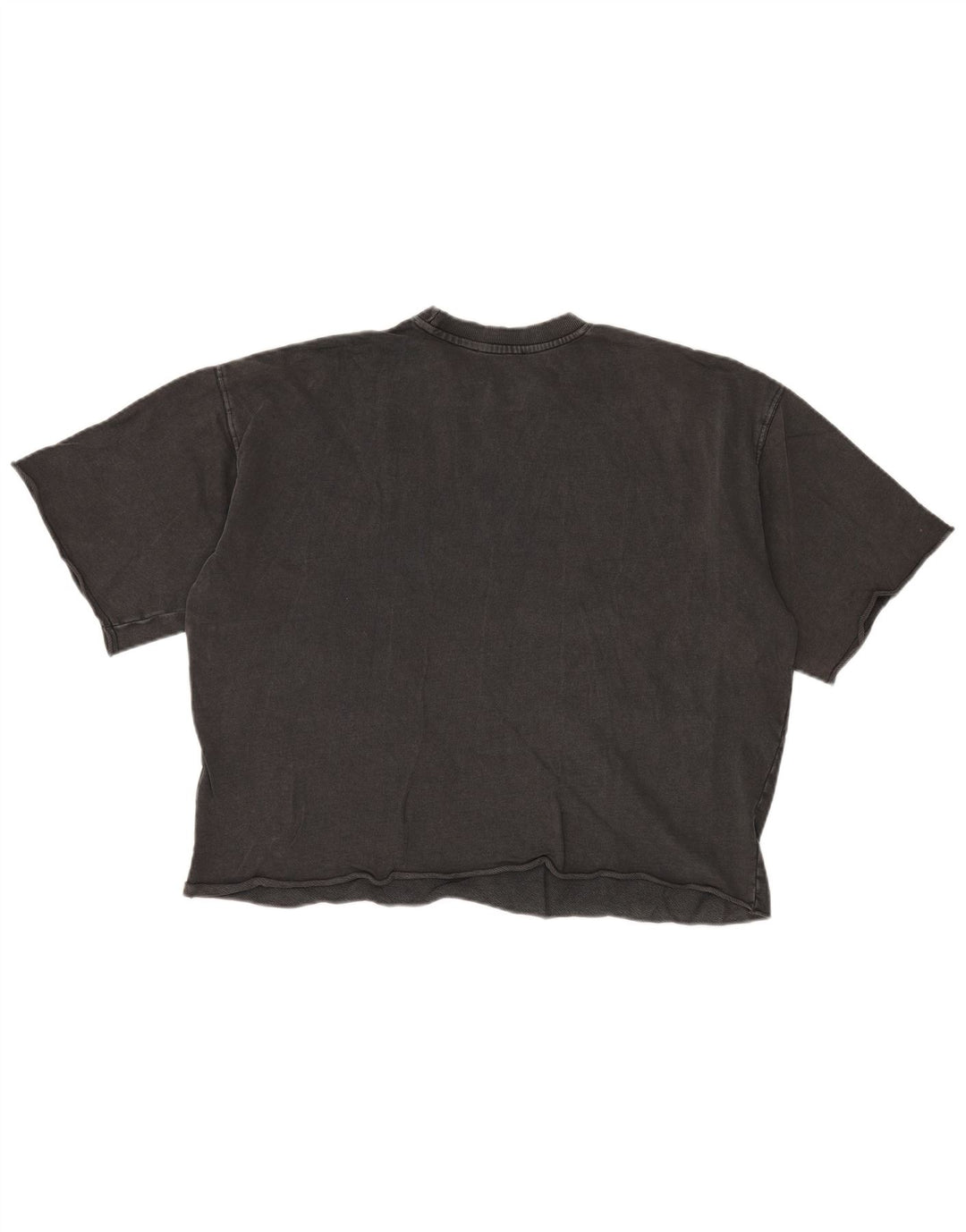 Zara Mujer Camiseta Extragrande Top UK 10 Small Gris Algodón