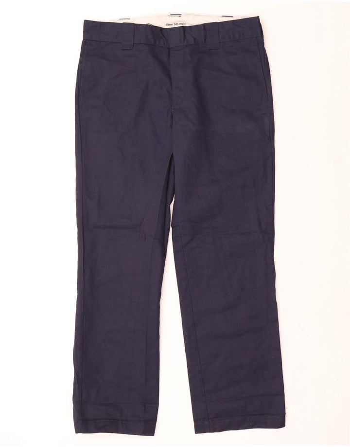 Dickies Pantalón chino recto y ajustado para hombre W34 L32 Poliéster azul marino
