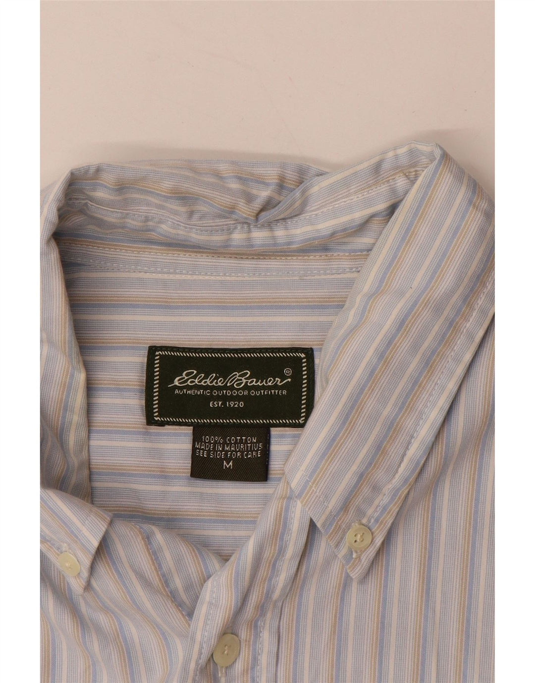EDDIE BAUER Camisa Hombre Algodón Rayas Azul Medio