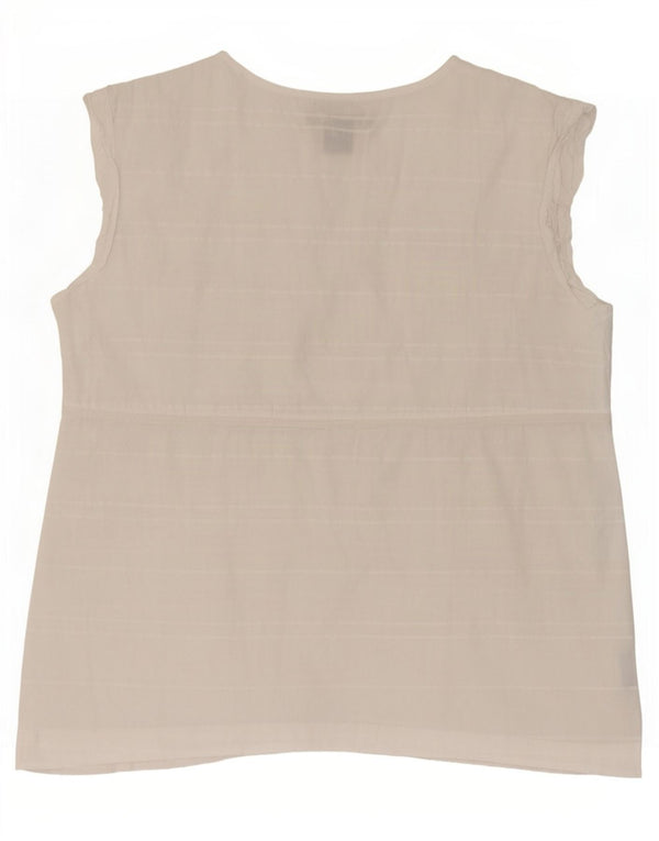 Calvin Klein Jeans Blusa sin mangas para mujer UK 46 Grande Blanco Rayas