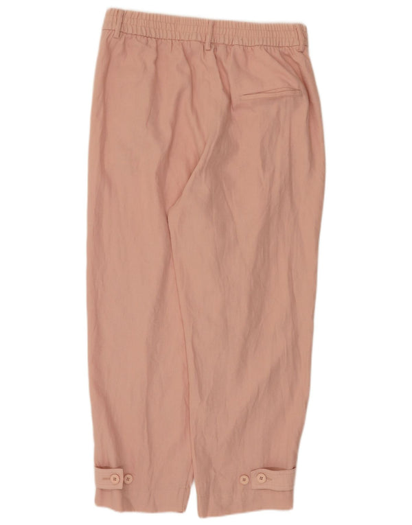 Zara Mujer Pantalones Cortos Cónicos De Cintura Alta Mediano W28 L25 Rosa