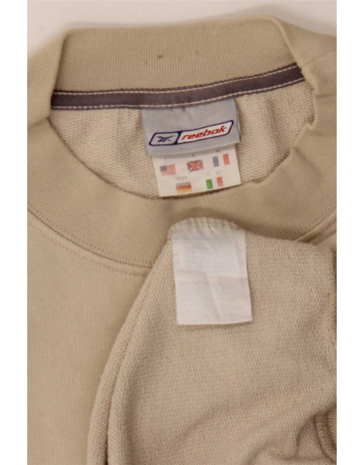 Reebok Hombre Sudadera Jumper Large Beige Algodón