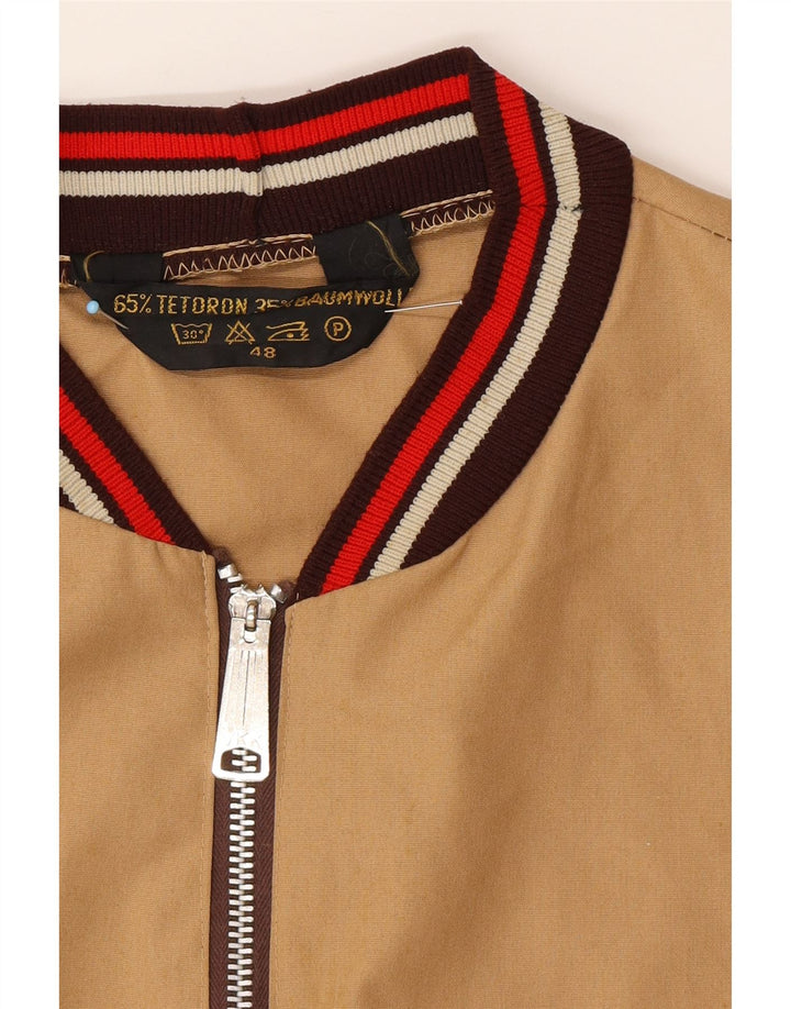 VINTAGE Chaqueta bomber para hombre IT 48 Algodón beige medio