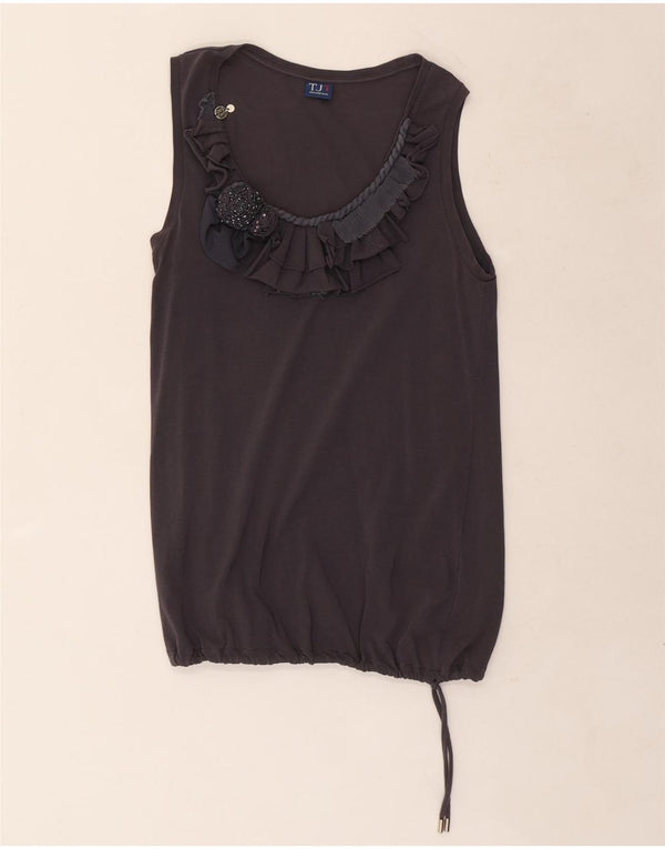 Trussardi Blusa sin mangas para mujer UK 40 Small Gris