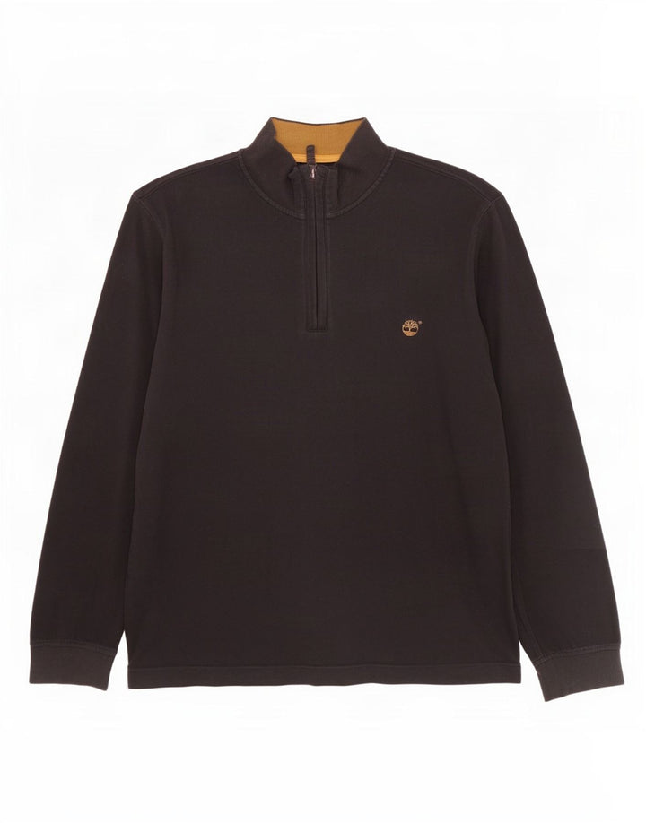 Timberland Hombre Earthkeepers Zip Neck Sudadera Jumper 2XL Marrón