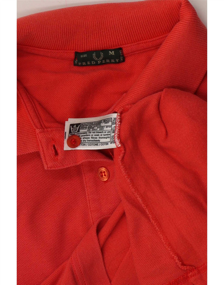 Fred Perry Polo Corto para Mujer UK 44 Algodón Rojo Mediano
