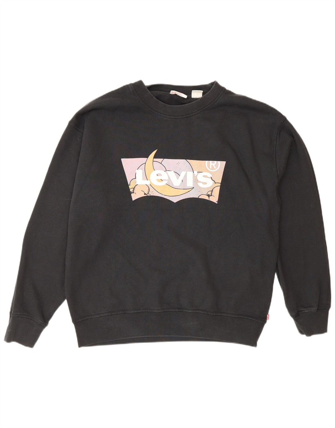 Levi's Sudadera extragrande con gráfico para mujer, talla 40, algodón negro mediano