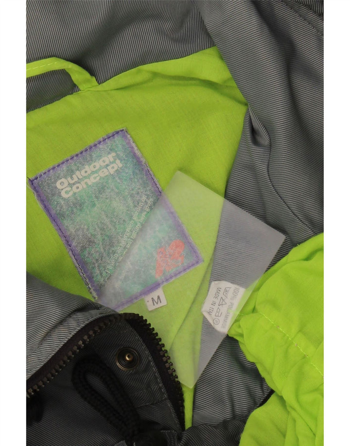 Vintage hombres suelta ajuste chaqueta utilitaria Reino Unido 38 poliamida gris medio