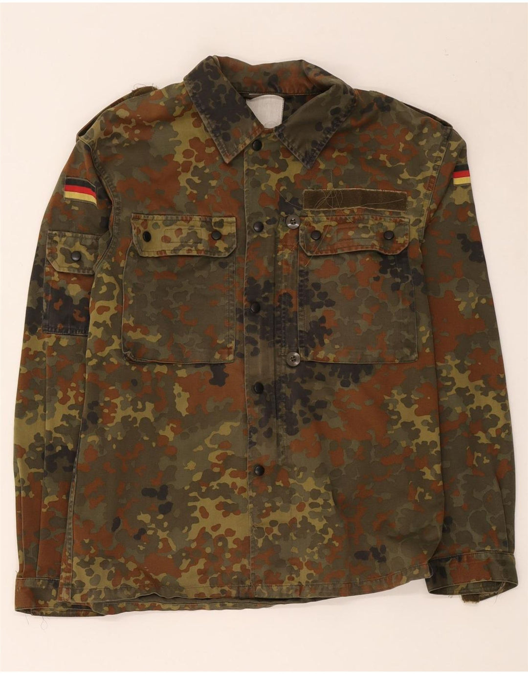 Vintage hombres chaqueta militar Reino Unido 38 camuflaje caqui medio