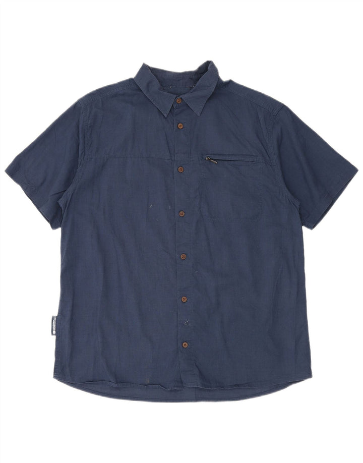 Camisa de manga corta para hombre Mountain Warehouse Large Algodón azul marino