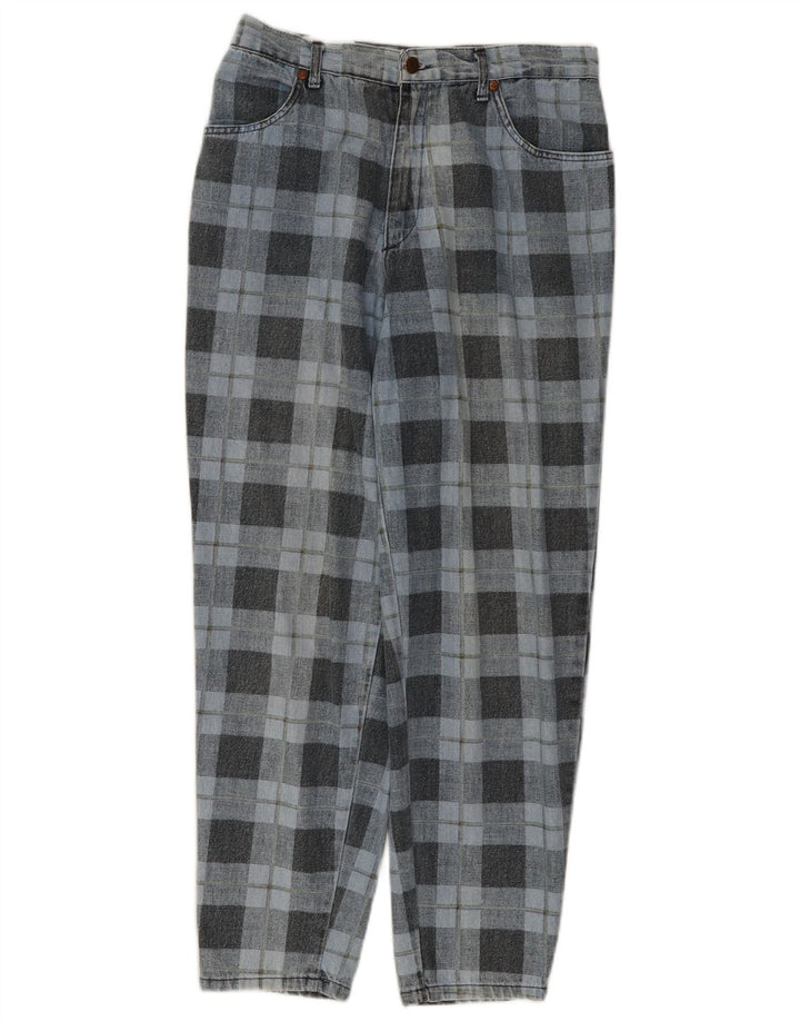 Vaqueros cónicos para mujer SPITFIRE W34 L27 Algodón a cuadros azules