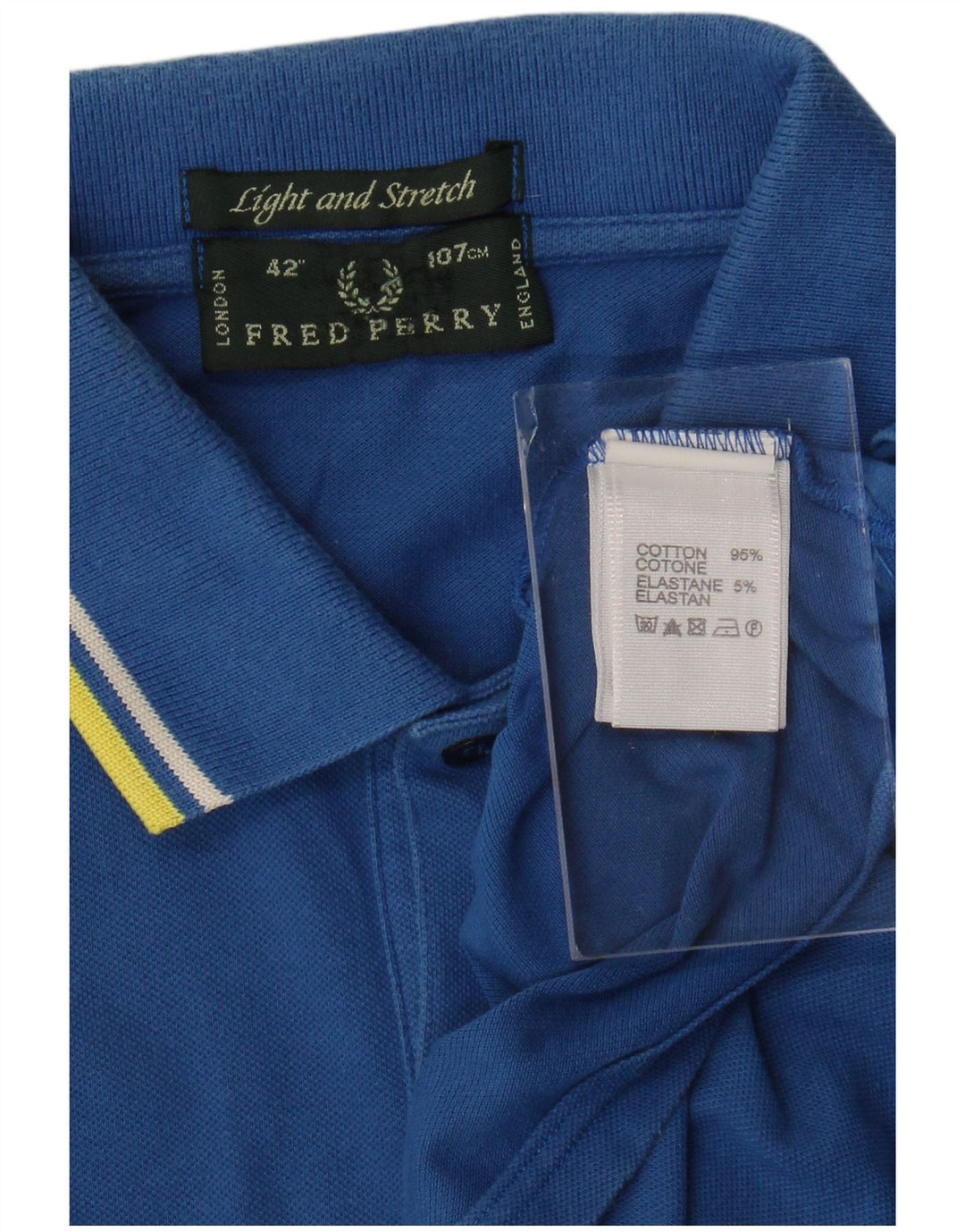 FRED PERRY Polo ligero y elástico para hombre de algodón azul medio