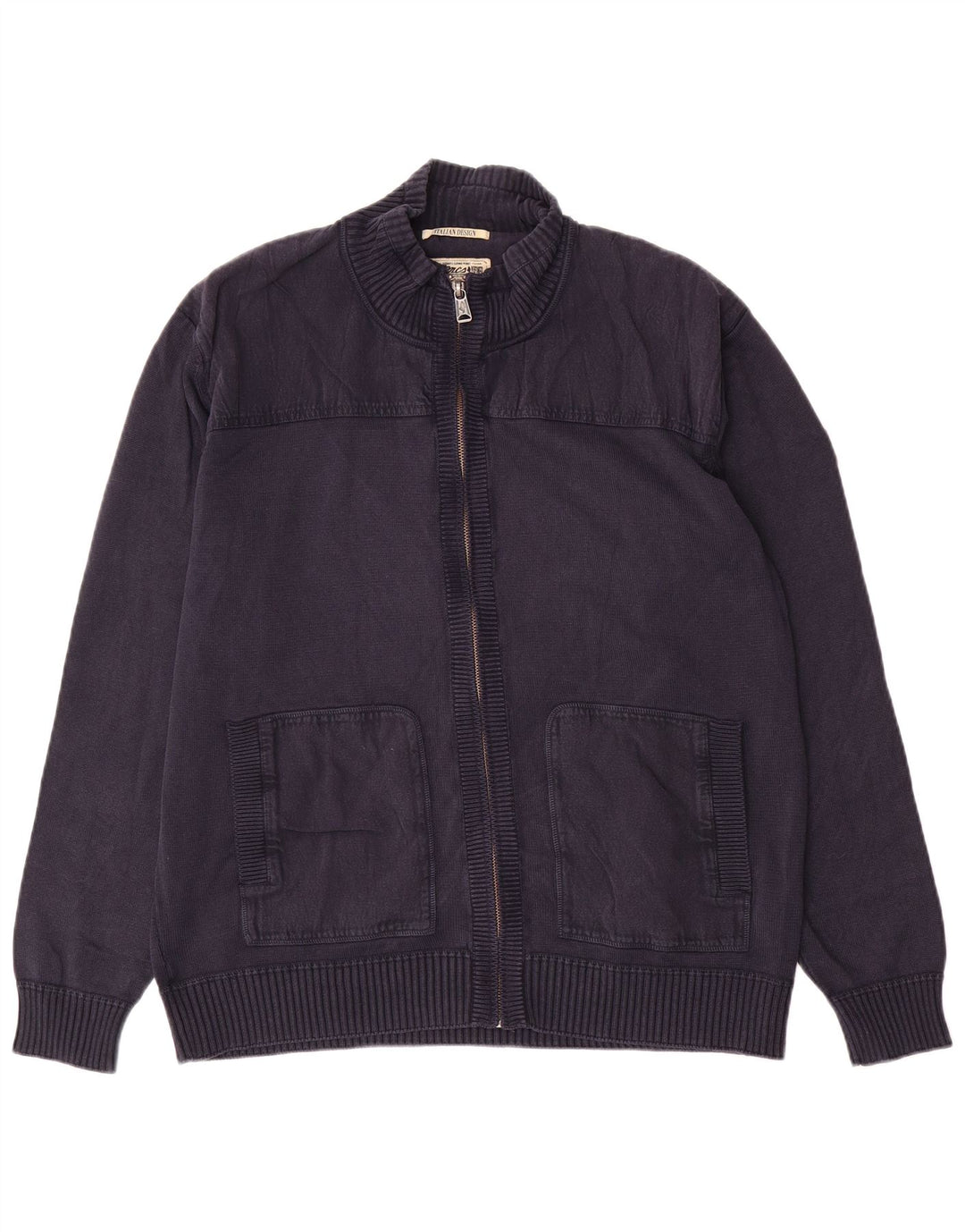 Marlboro Classics Suéter tipo cárdigan con cremallera completa para hombre 2XL Azul marino