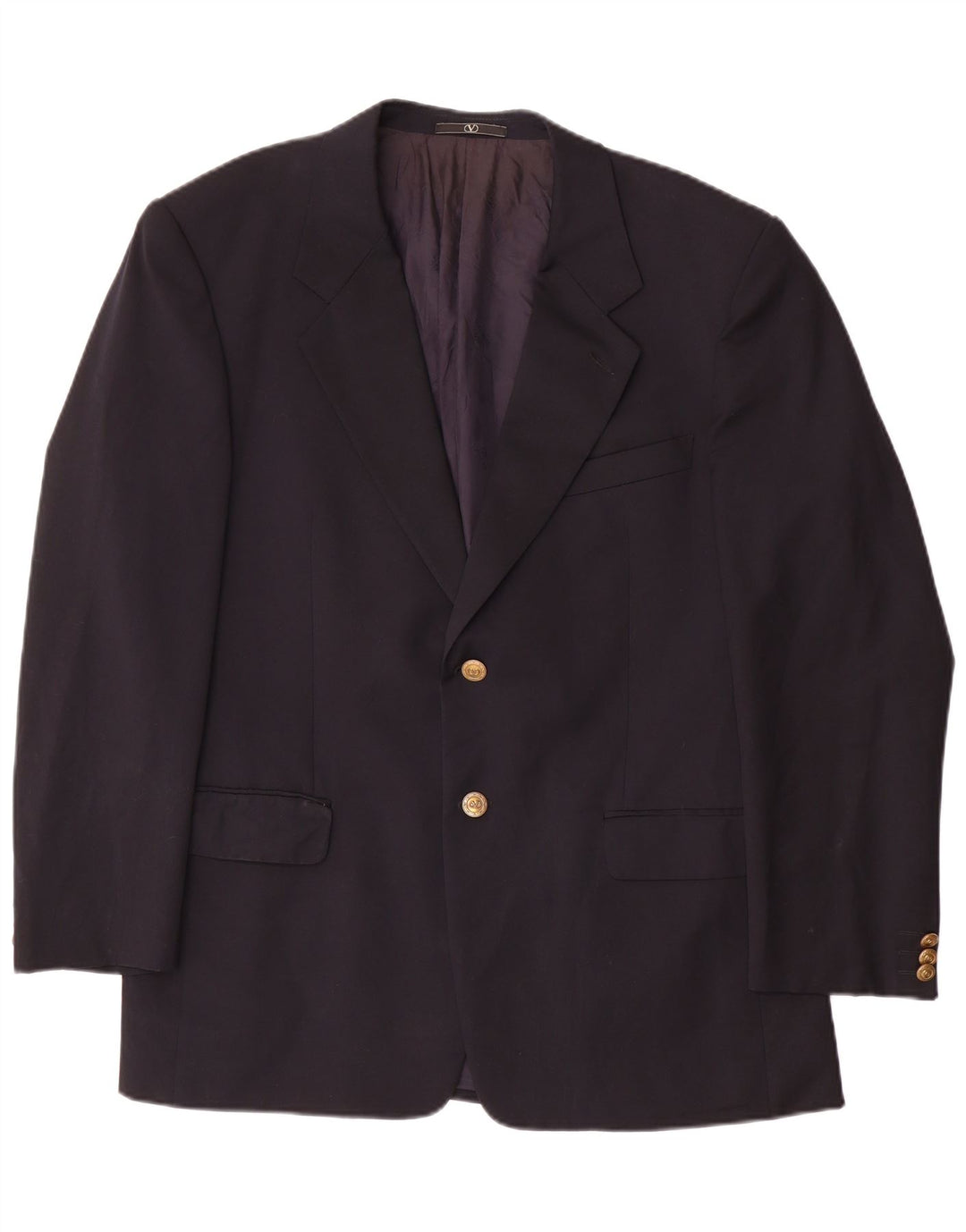 Valentino Chaqueta Blazer De 2 Botones Para Hombre IT 52 XL Lana Azul Marino